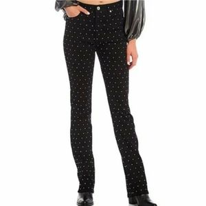 Gianni Bini Black Denim Jeans with Rhinestone Embellishments
